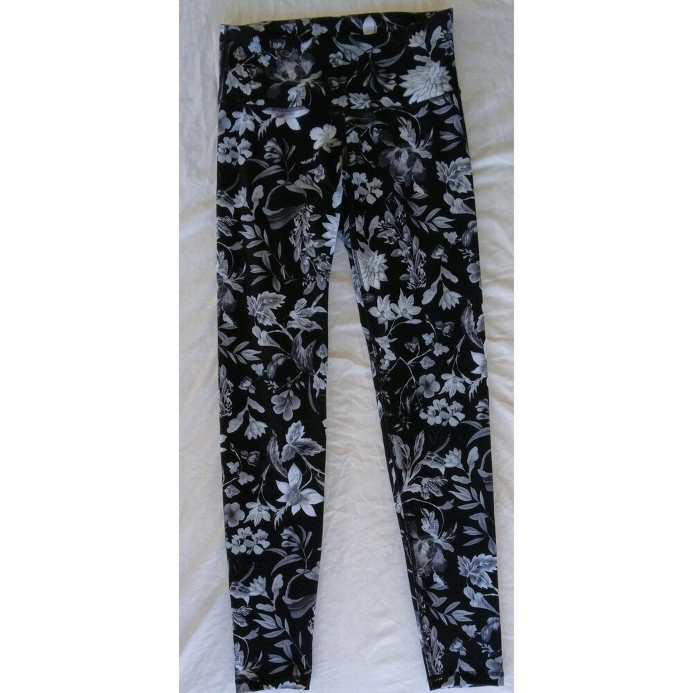 Old Navy Active Elevate Go Dry Leggings Womens Medium Floral Mid Rise Gym